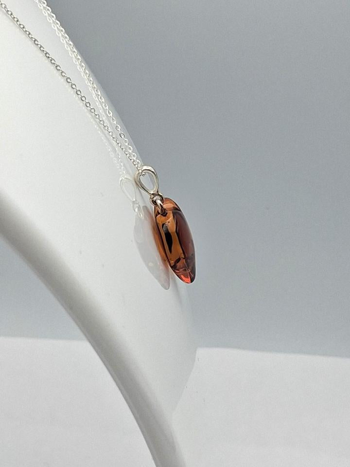 Herz der Sonne: Echter Bernstein Herz-Anhänger | 925 Sterling Silber | Liebevoll
