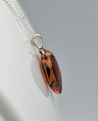 Herz der Sonne: Echter Bernstein Herz-Anhänger | 925 Sterling Silber | Liebevoll