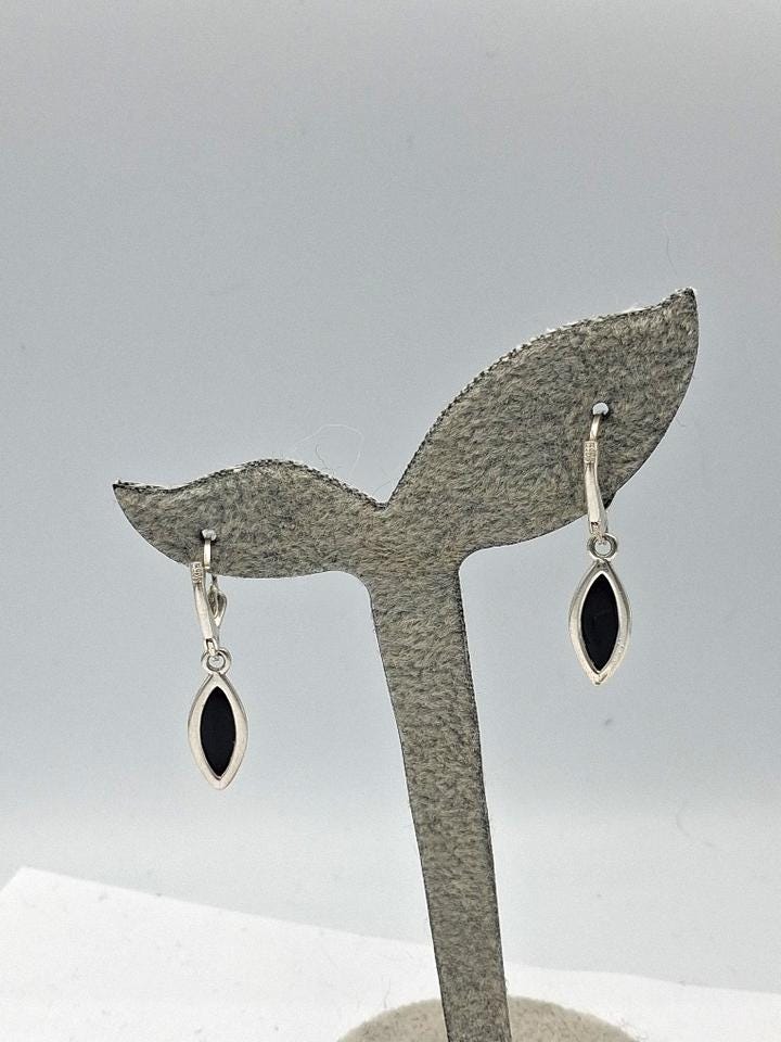925 Silber Ohrringe Bernstein Dunkelgrün Markasit Optik Ohrhänger Elegant Güner Bernstein Top Edel