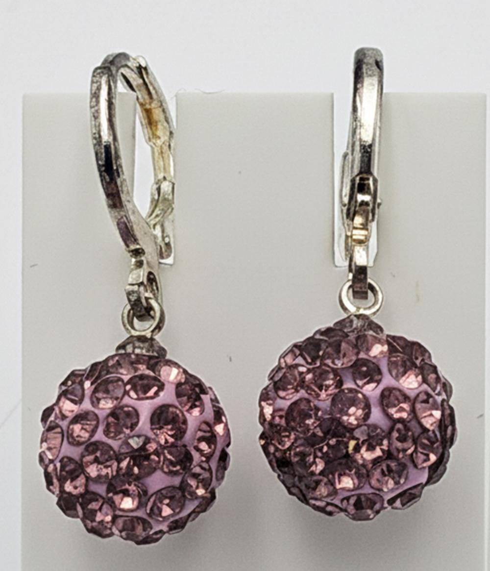 Shambhala Kristall Creolen pink Silber Sonderposten
