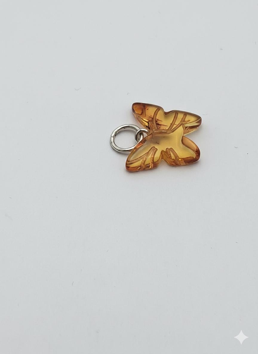 Bernstein Schmetterlings Anhänger 925 Silber Bernsteinschmuck Schmuck