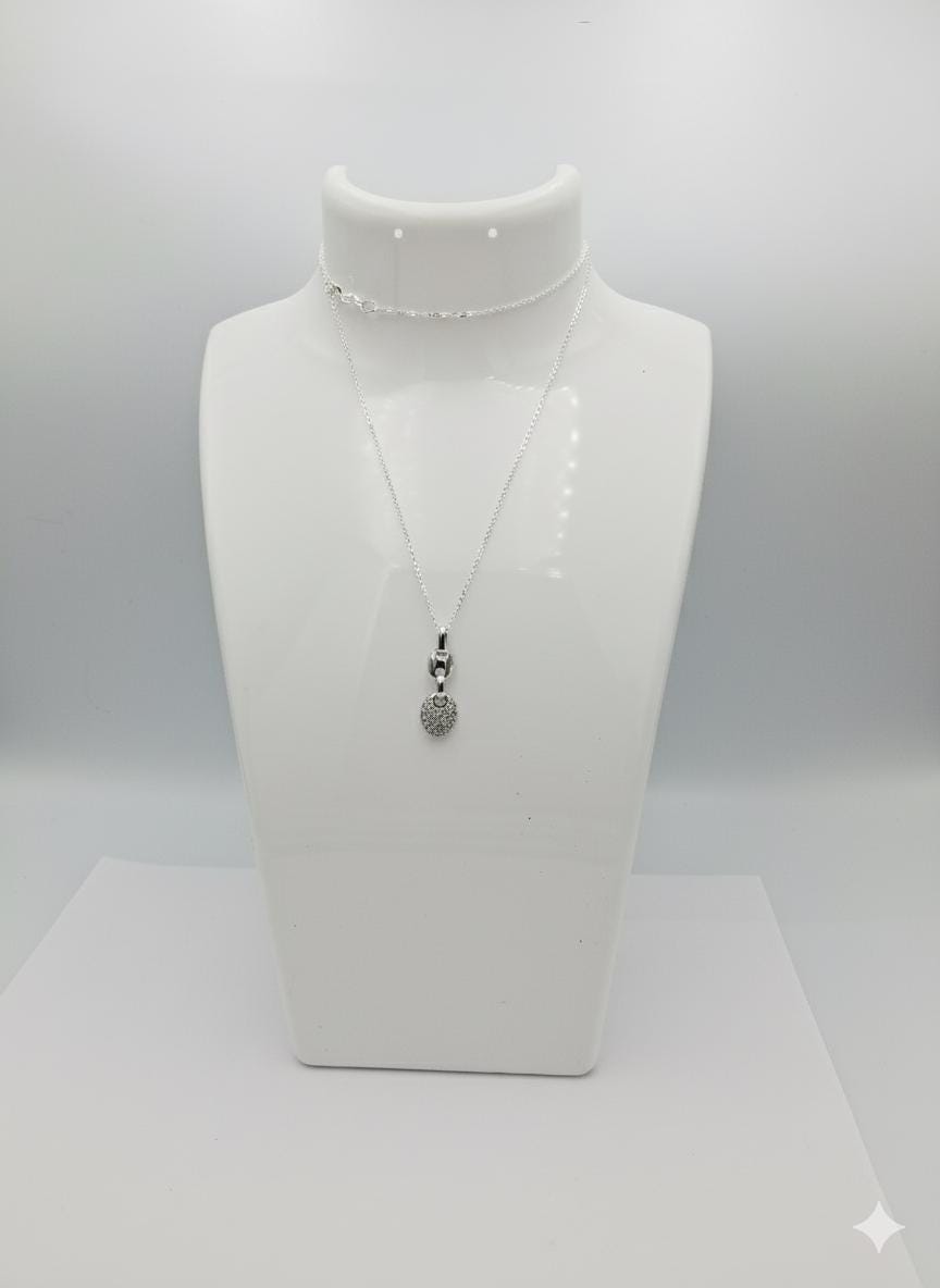 Anhänger mit 38 Zirkonia Echt Silber 925/000 Collier Kette American Diamant Top Edel