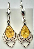 Bernstein Ohrhänger 925 Silber Jugendstil Ohrschmuck Bernsteinschmuck