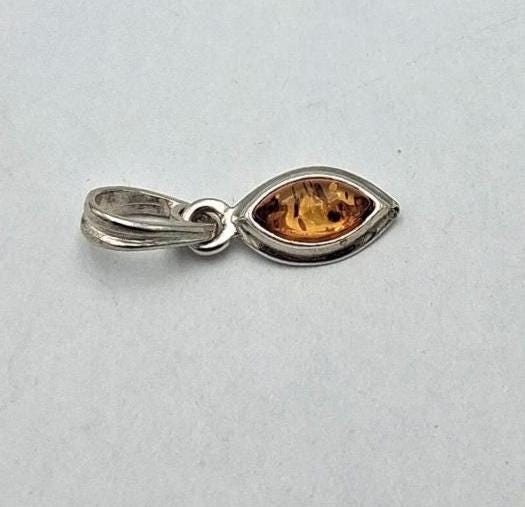 Bernstein Anhänger 925 Silber brauner Bernstein Collier Kette Schmuckanhänger