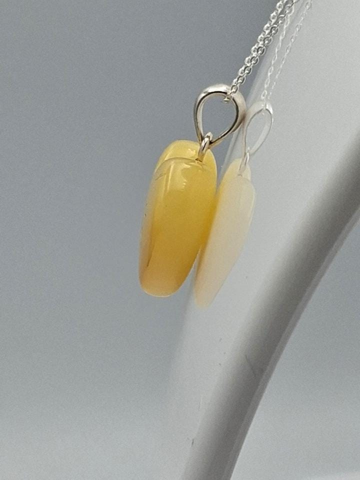 Bernstein Herz-Anhänger | Echter Natur-Bernstein "Butterscotch" |925 Silbern Bernsteinanhänger vom Baltikum