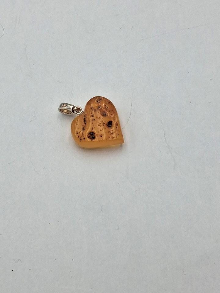 Herz der Sonne: Echter Bernstein Herz-Anhänger | 925 Sterling Silber | Liebevoll
