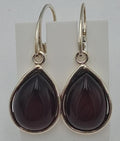 Bernstein Tropfenohrringe / Ohrhänger aus 925 Sterling Silber  Bordeaux Rot & Zeitlos