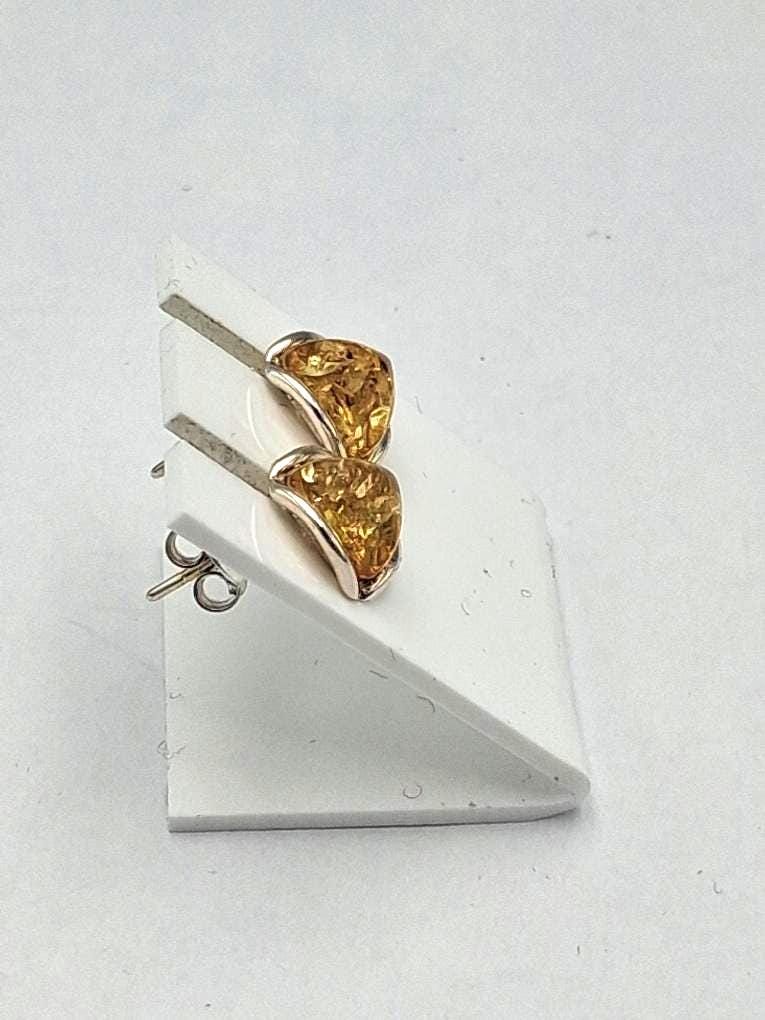 Bernstein Ohrstecker 925 Silber Ohrschmuck Bernstein Letland Bernsteinschmuck