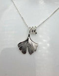 Anhänger Ginkgoblatt 925 Silber Collier Kette Ginkgo Blatt Top Edel
