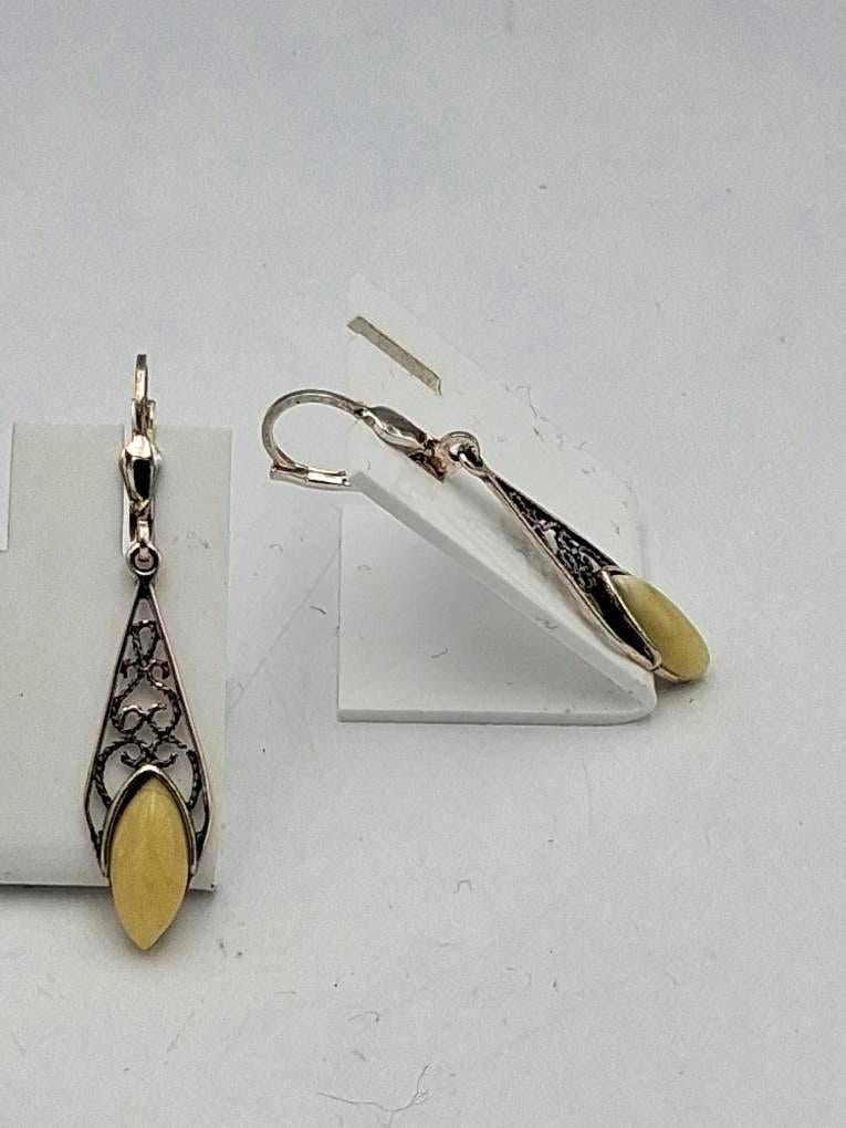 Bernstein Ohrhänger 925 Silber Filigran Bernsteinschmuck Top Edel