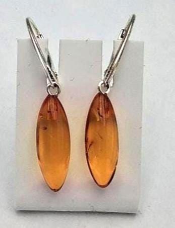 Elegante Ohrhänger mit echtem Baltischem Bernstein und Sterling Silber (925)