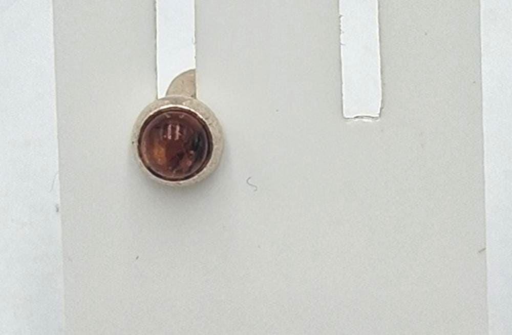 Bernstein Single Orstecker Unisex 925 Sterling Silber Bernsteinohrstecker