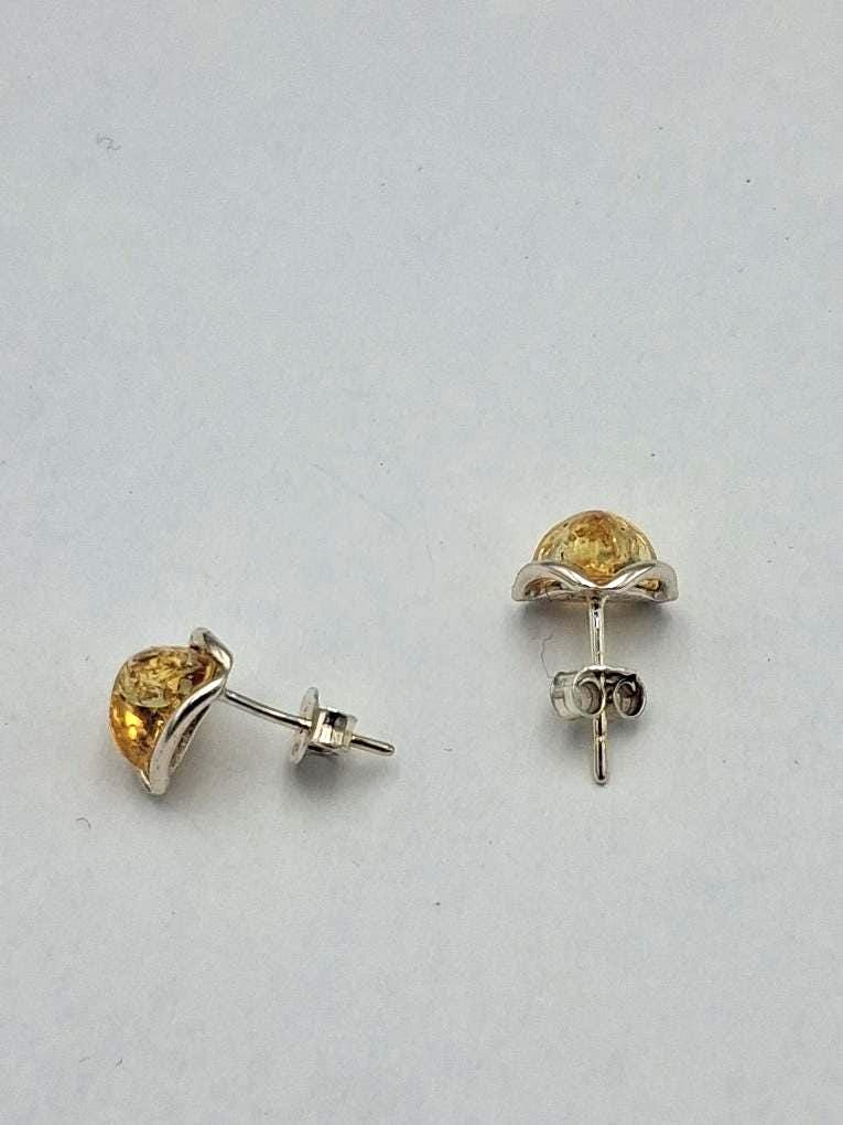 Bernstein Ohrstecker 925 Silber Ohrschmuck Bernstein Letland Bernsteinschmuck