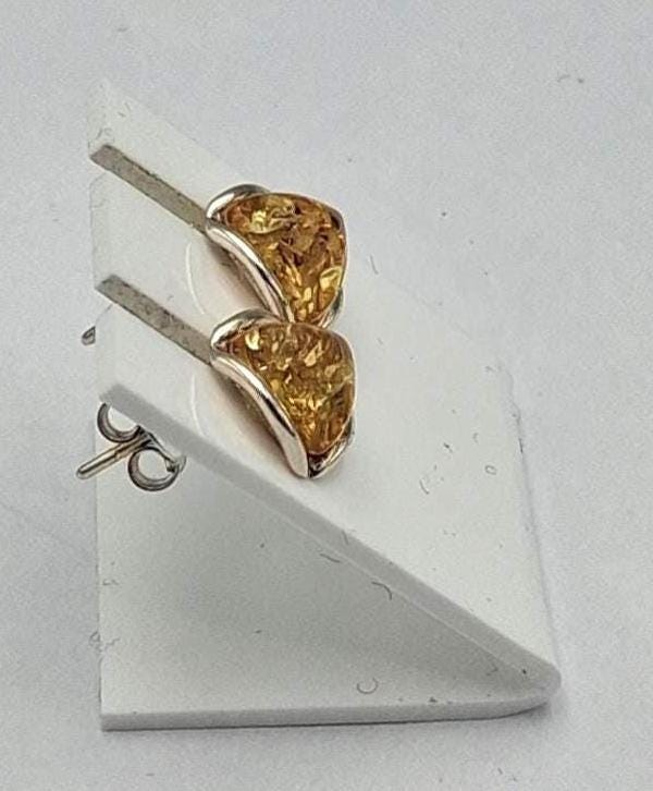 Bernstein Ohrstecker 925 Silber Ohrschmuck Bernstein Letland Bernsteinschmuck