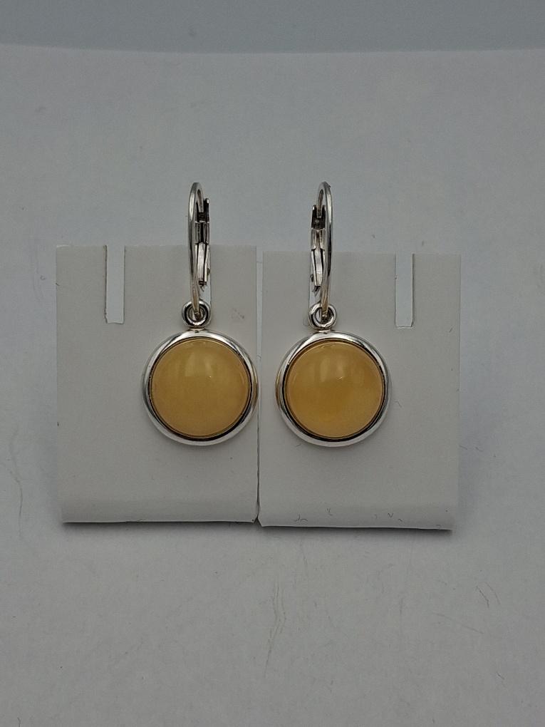 Elegante Bernstein-Ohrhänger | Zeitloses Design | 925 Sterling-Silber mit Brisur