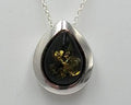 Designer Bernstein Anhänger 925 Silber Collier Kette Bernsteinanhänger Top Edel