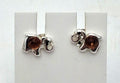 Elefanten Ohrstecker  925 Sterling Silber mit dunklem Natur-Bernstein  Tier ohrstecker für Kinder