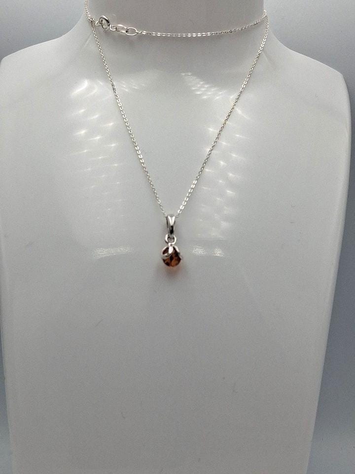 Bernstein-Anhänger in 925er Sterlingsilber Eleganz der Natur Kette Collier