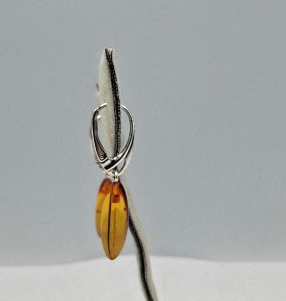 Elegante Ohrhänger mit echtem Baltischem Bernstein und Sterling Silber (925)