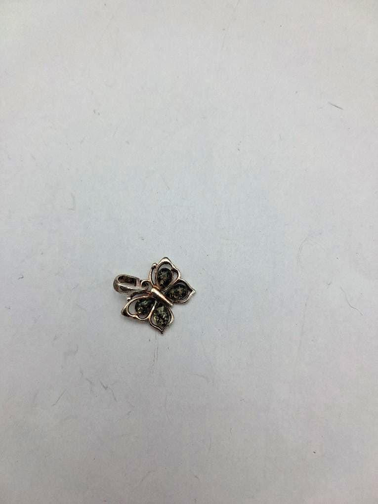 Bernstein-Schmetterling Anhänger  Handgefertigtes Naturwunder in 925 Sterling