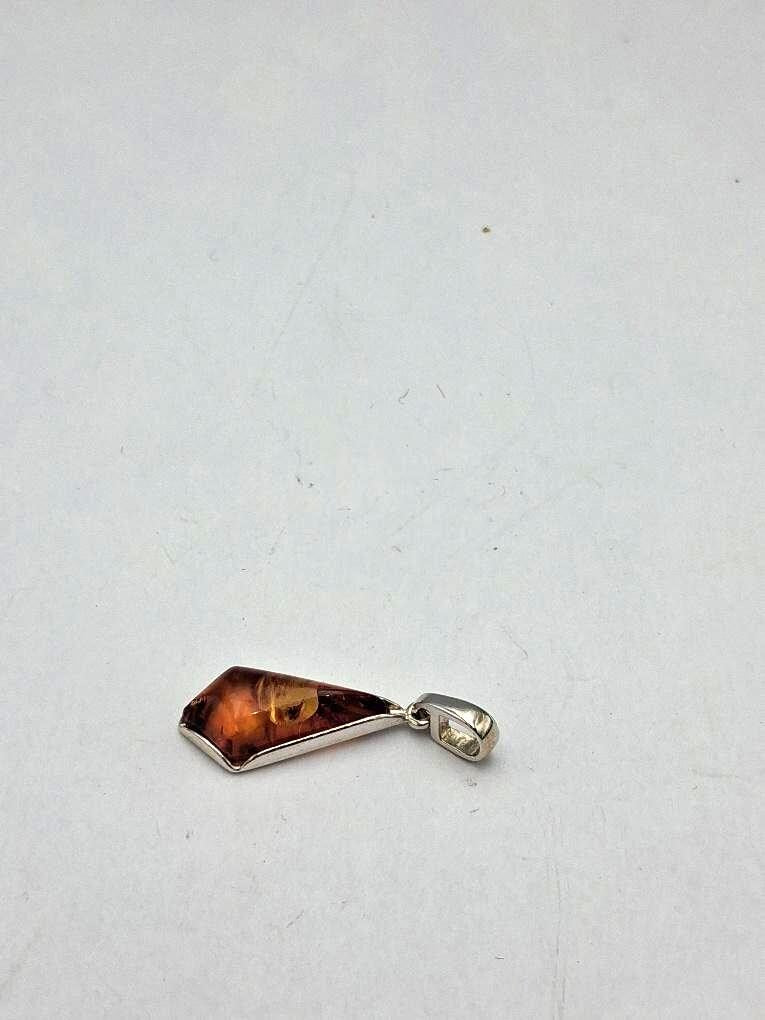 Bernstein-Anhänger (UNIKAT) | 925 Sterling Silber mit Cognac-Bernstein & Inklusion