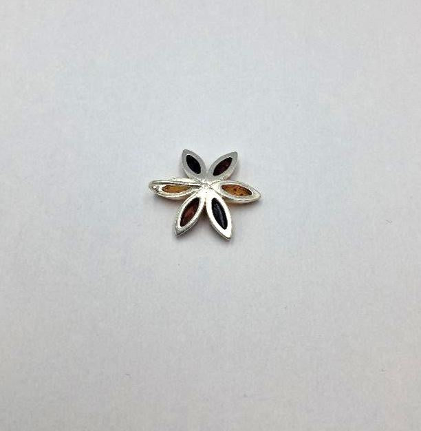 Blumen Anhänger 925 Silber Collier Kette Bernstein aus Letland drei verschiedene Farben von Bernstein aus dem Baltikum Edel