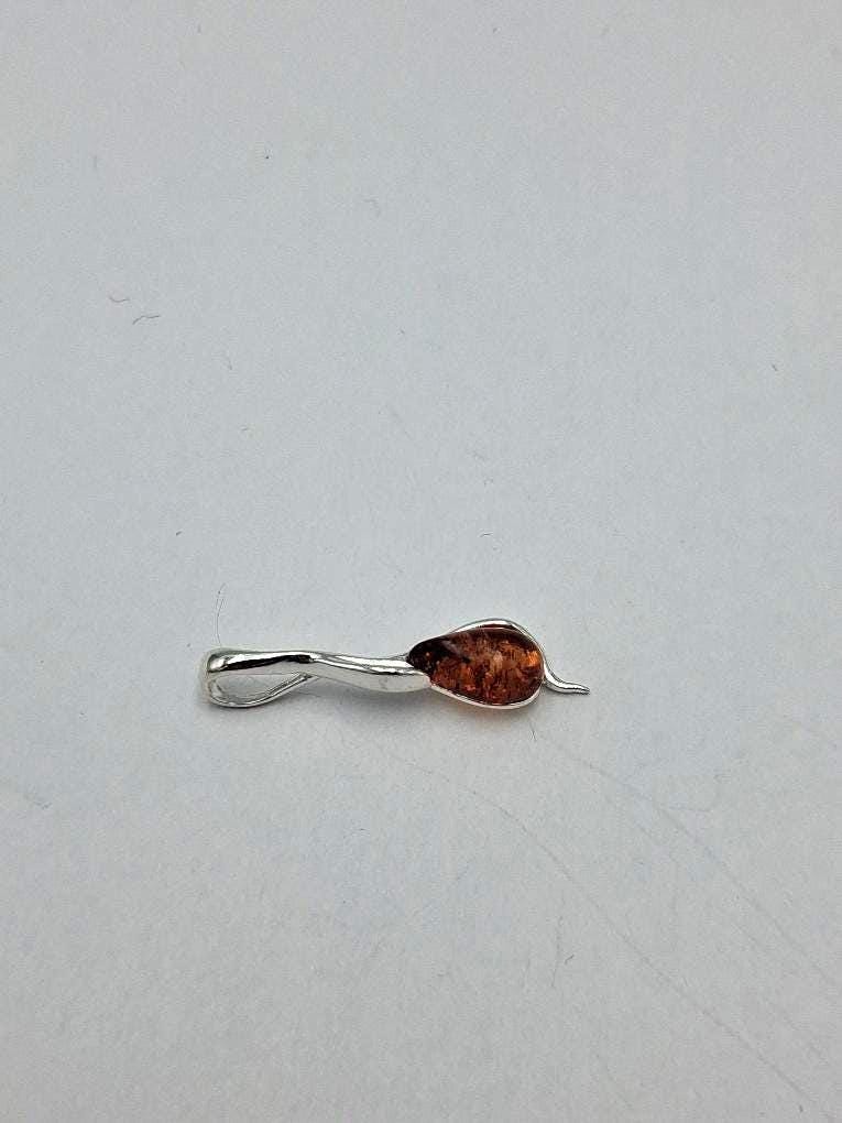 Anhänger mit Bernstein-Tropfen 925 Sterling Silber Collier vom Baltikum