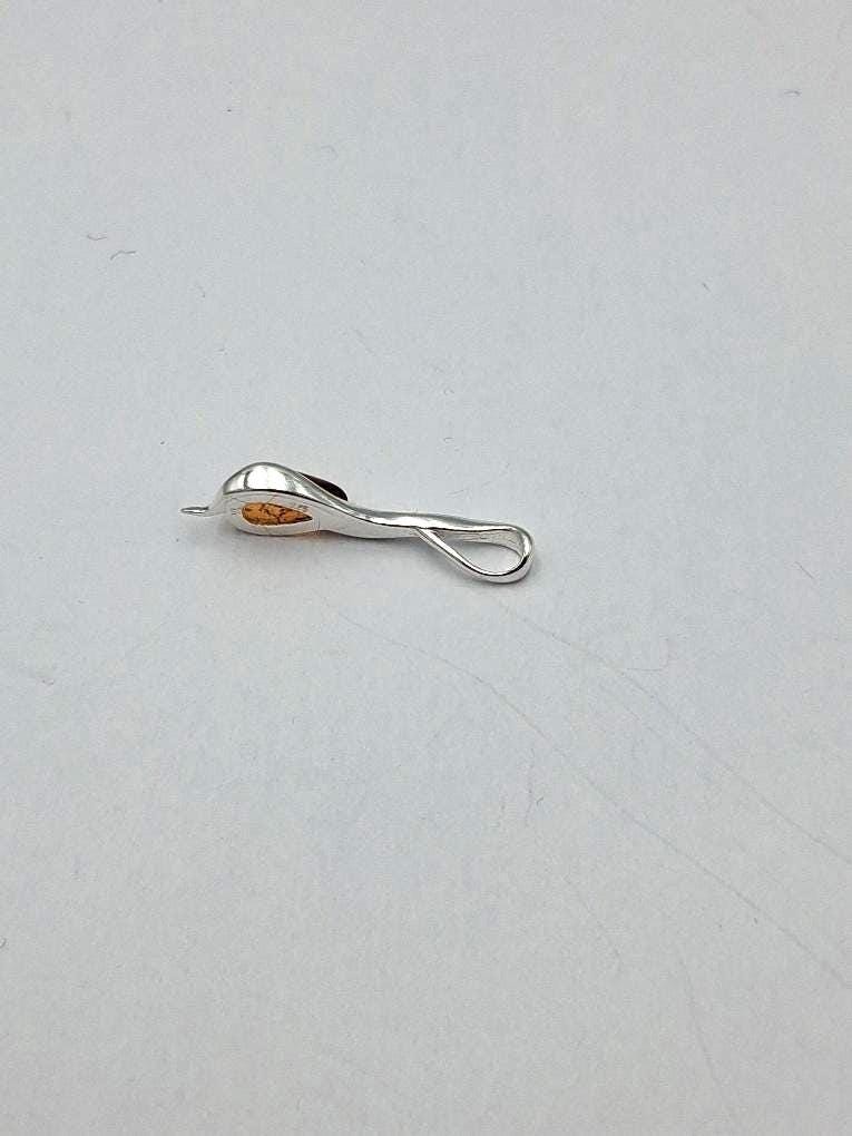 Anhänger mit Bernstein-Tropfen 925 Sterling Silber Collier vom Baltikum