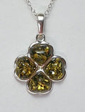 Bernstein Kleeblatt Anhänger 925 Silber Glückssymbol Collier Kette Top Edel