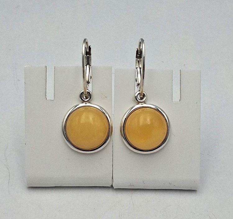 Elegante Bernstein-Ohrhänger | Zeitloses Design | 925 Sterling-Silber mit Brisur