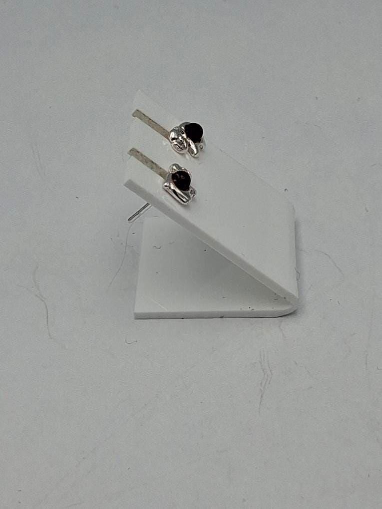 Elefanten Ohrstecker  925 Sterling Silber mit dunklem Natur-Bernstein  Tier ohrstecker für Kinder