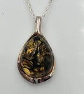 Bernstein Designer Anhänger 925 Silber Collier Kette Bernsteinanhänger Top Edel