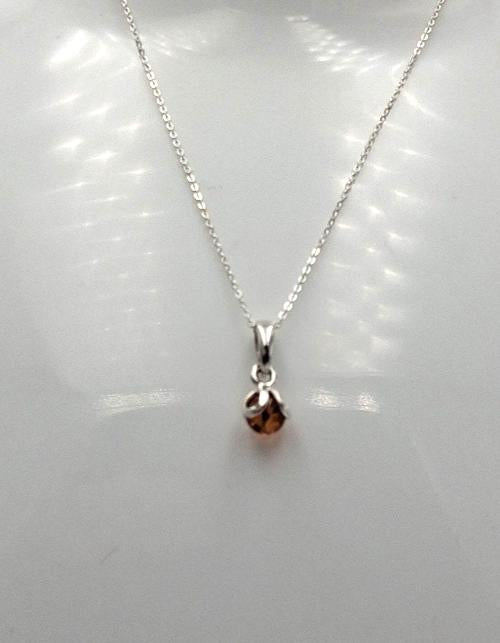 Bernstein-Anhänger in 925er Sterlingsilber Eleganz der Natur Kette Collier