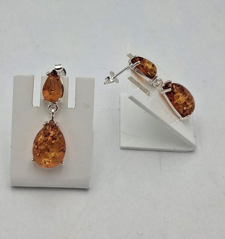Edle Bernstein Ohrstecker 925 Silber Bernsteinohrschmuck Bernstein aus Litauen