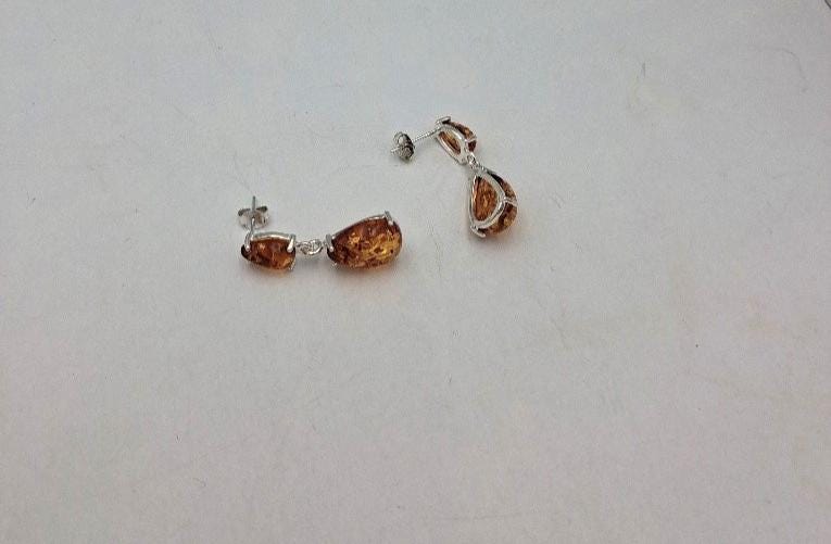 Edle Bernstein Ohrstecker 925 Silber Bernsteinohrschmuck Bernstein aus Litauen