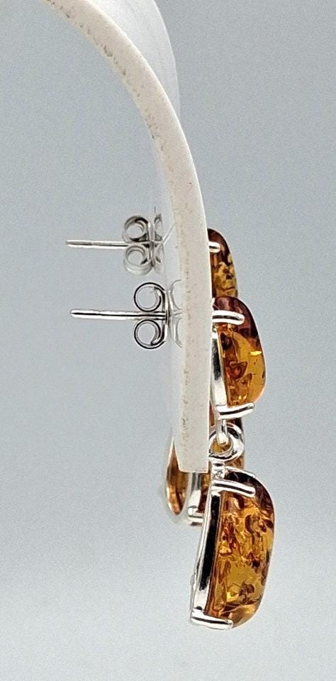 Edle Bernstein Ohrstecker 925 Silber Bernsteinohrschmuck Bernstein aus Litauen