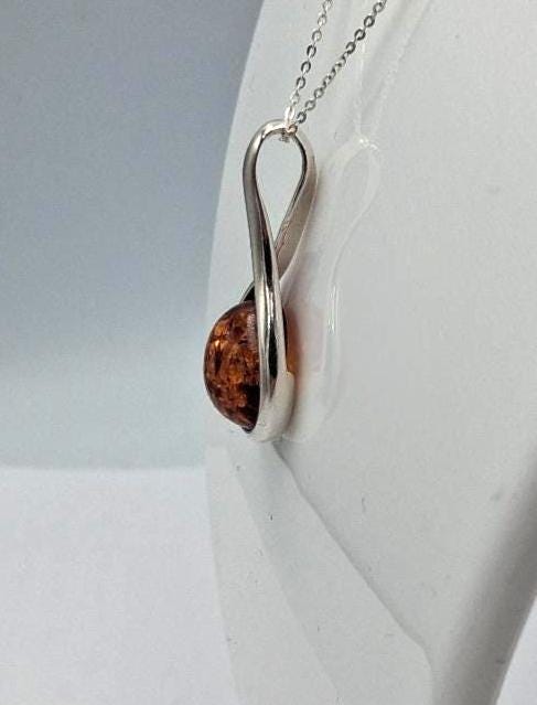 Edler Bernstein Anhänger 925 Silber Collier Kette Bernsteinschmuck aus Litauen