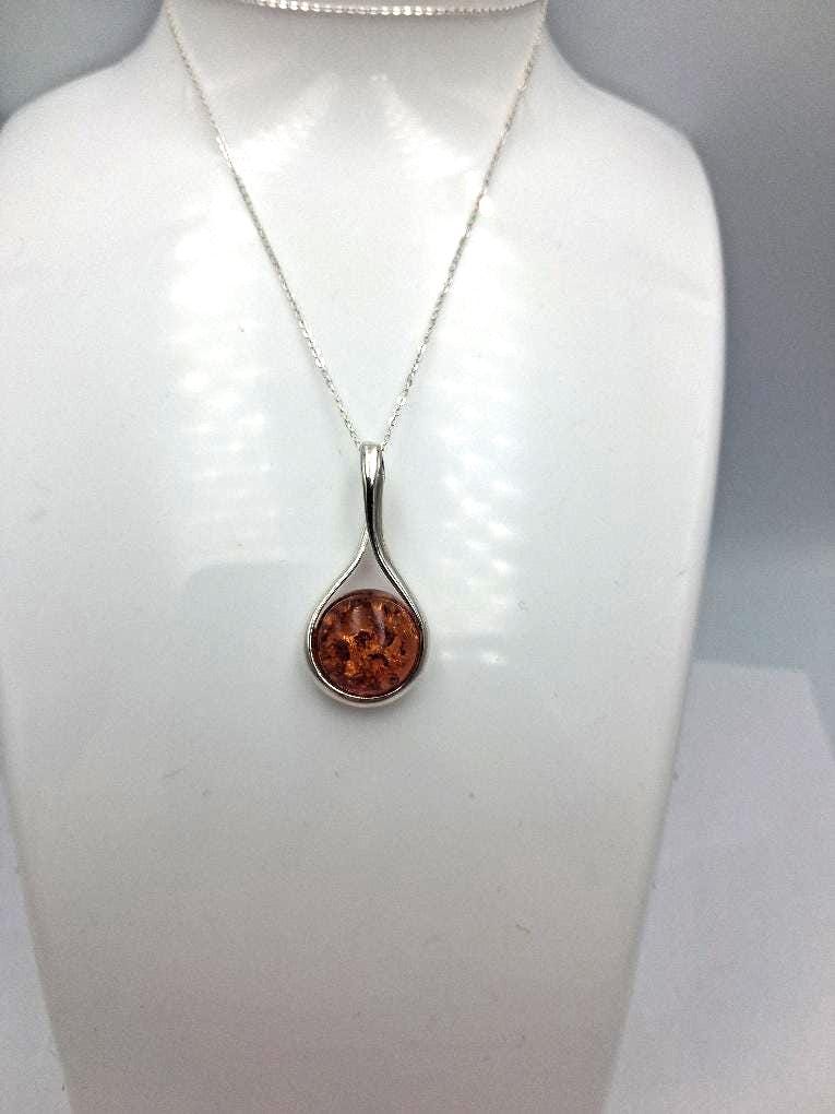 Edler Bernstein Anhänger 925 Silber Collier Kette Bernsteinschmuck aus Litauen