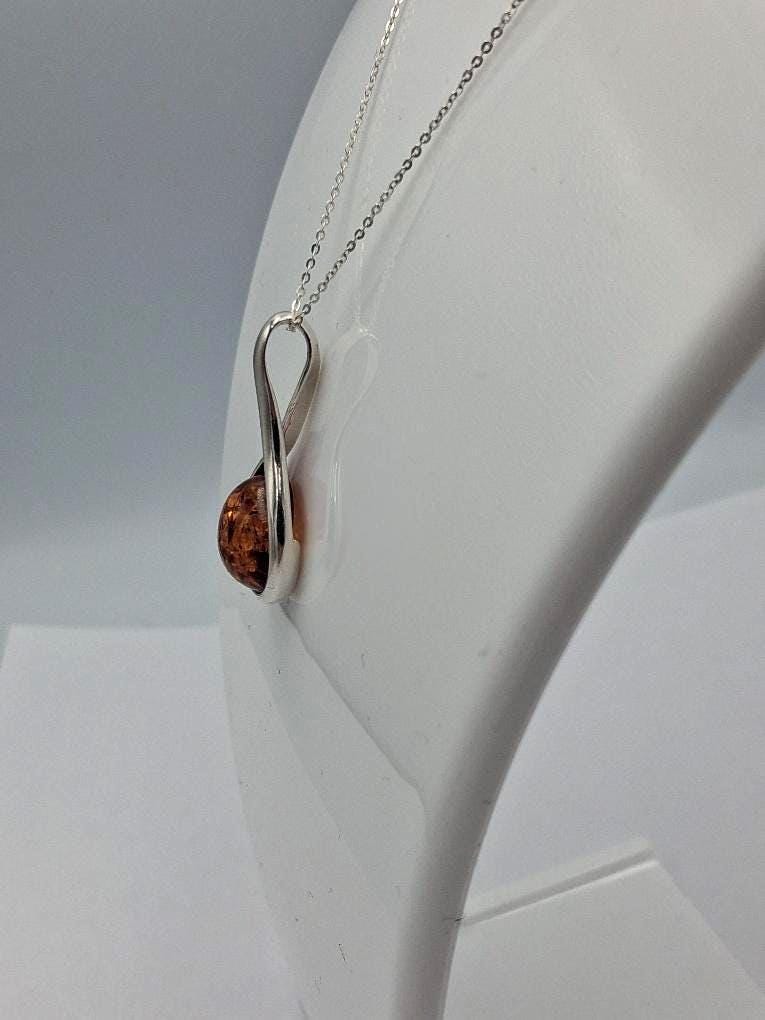 Edler Bernstein Anhänger 925 Silber Collier Kette Bernsteinschmuck aus Litauen