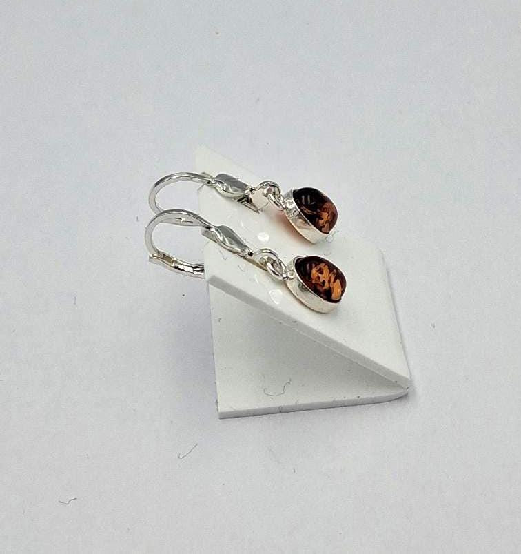 Klassische Bernstein Ohrhänger aus 925 Sterling Silber  Ovale Tropfen Bernsteine aus Litauen
