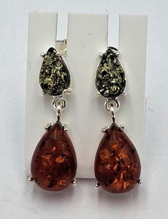 Edle Bernstein Ohrstecker 925 Silber Bernsteinohrschmuck Bernstein aus Litauen