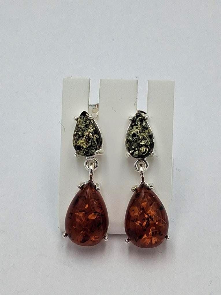 Edle Bernstein Ohrstecker 925 Silber Bernsteinohrschmuck Bernstein aus Litauen