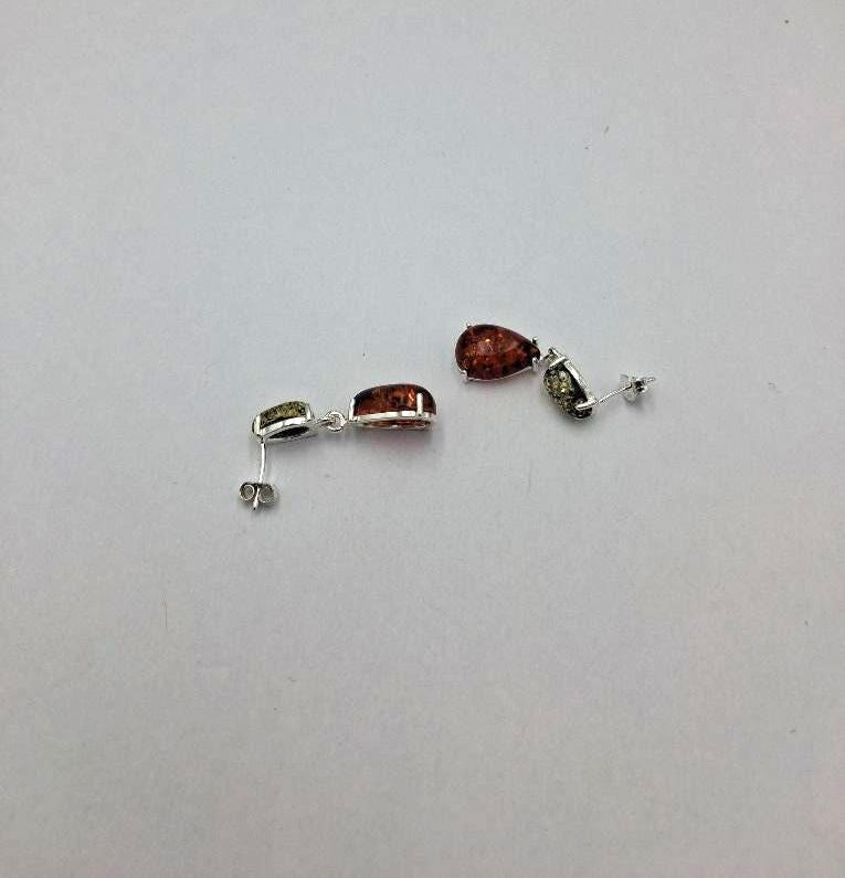 Edle Bernstein Ohrstecker 925 Silber Bernsteinohrschmuck Bernstein aus Litauen