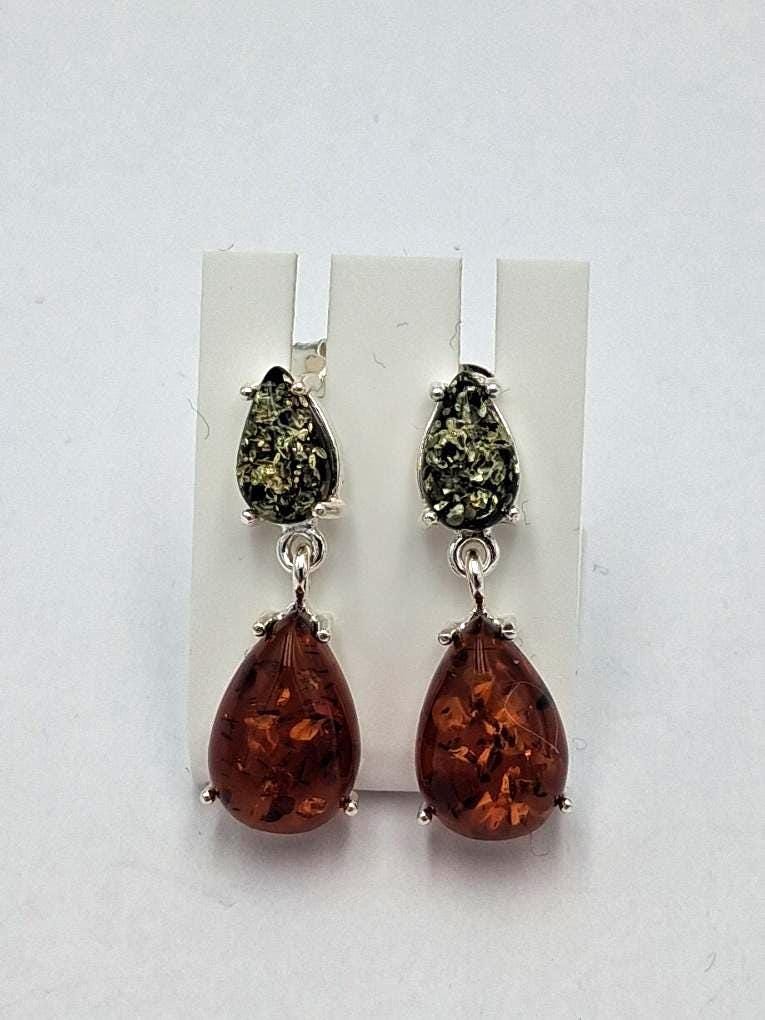 Edle Bernstein Ohrstecker 925 Silber Bernsteinohrschmuck Bernstein aus Litauen