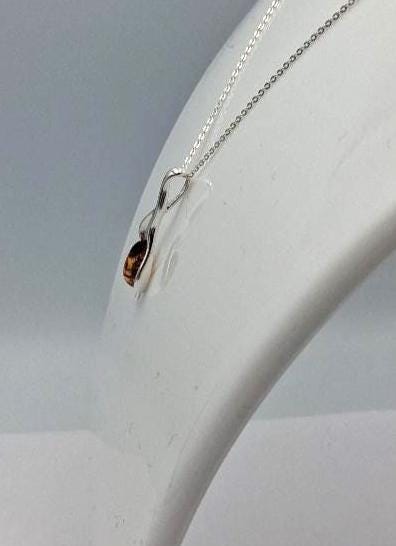 Anhänger mit Bernstein-Tropfen 925 Sterling Silber Collier vom Baltikum
