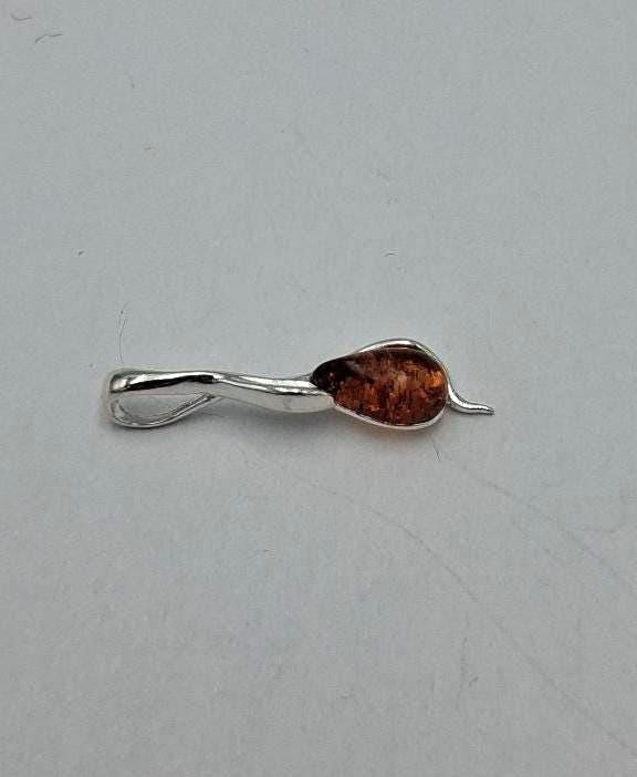Anhänger mit Bernstein-Tropfen 925 Sterling Silber Collier vom Baltikum