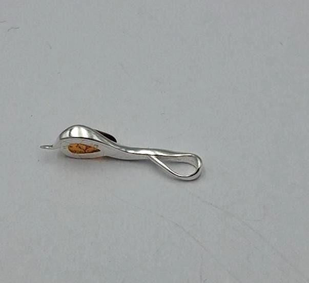Anhänger mit Bernstein-Tropfen 925 Sterling Silber Collier vom Baltikum