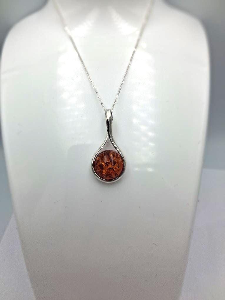 Edler Bernstein Anhänger 925 Silber Collier Kette Bernsteinschmuck aus Litauen