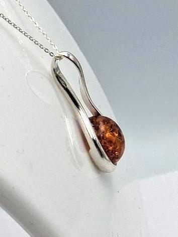 Edler Bernstein Anhänger 925 Silber Collier Kette Bernsteinschmuck aus Litauen