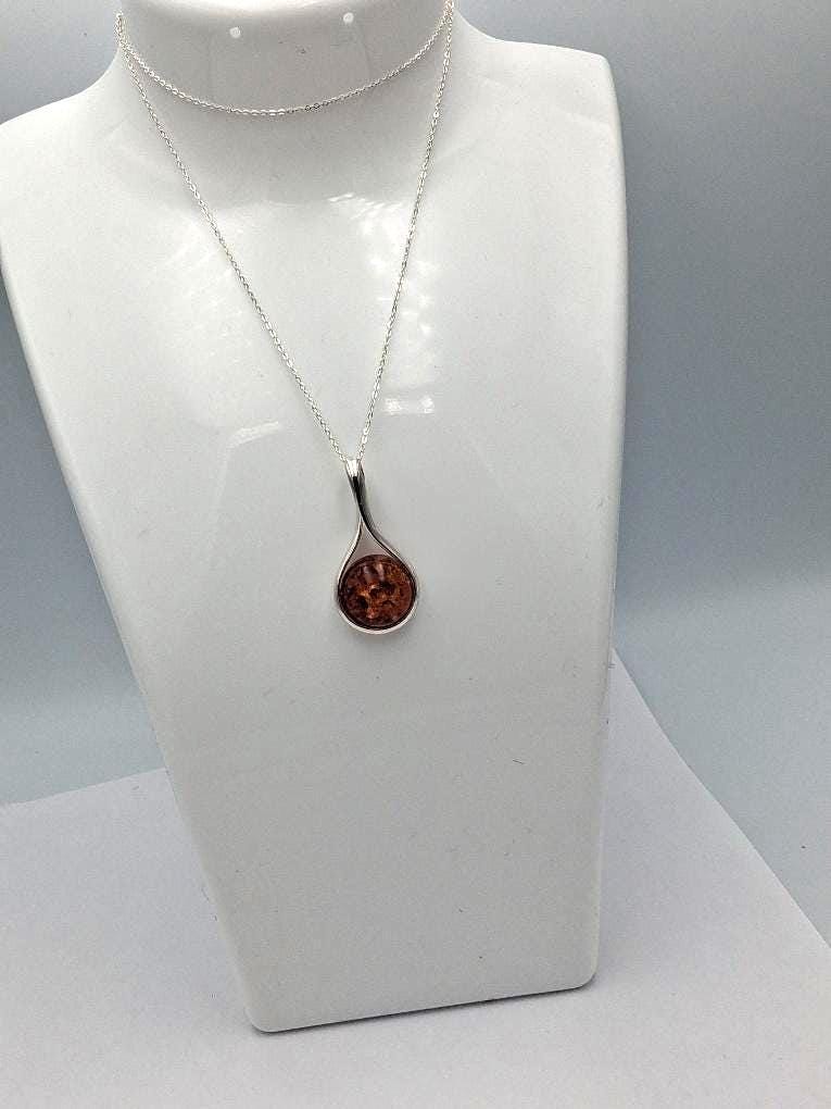 Edler Bernstein Anhänger 925 Silber Collier Kette Bernsteinschmuck aus Litauen